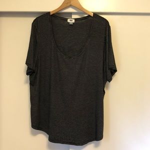 Old Navy Black and White Striped Luxe Tee
